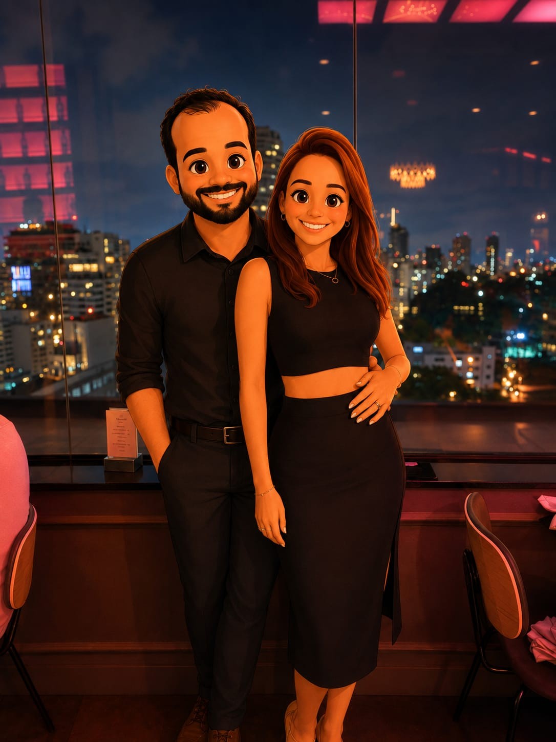 Thaís e André celebrando juntos