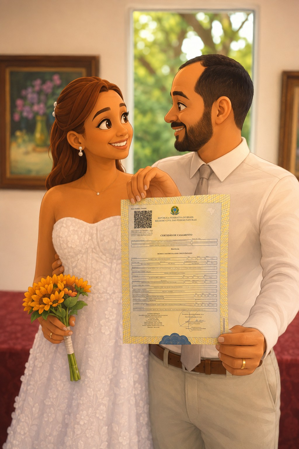 Thaís e André preparando o casamento